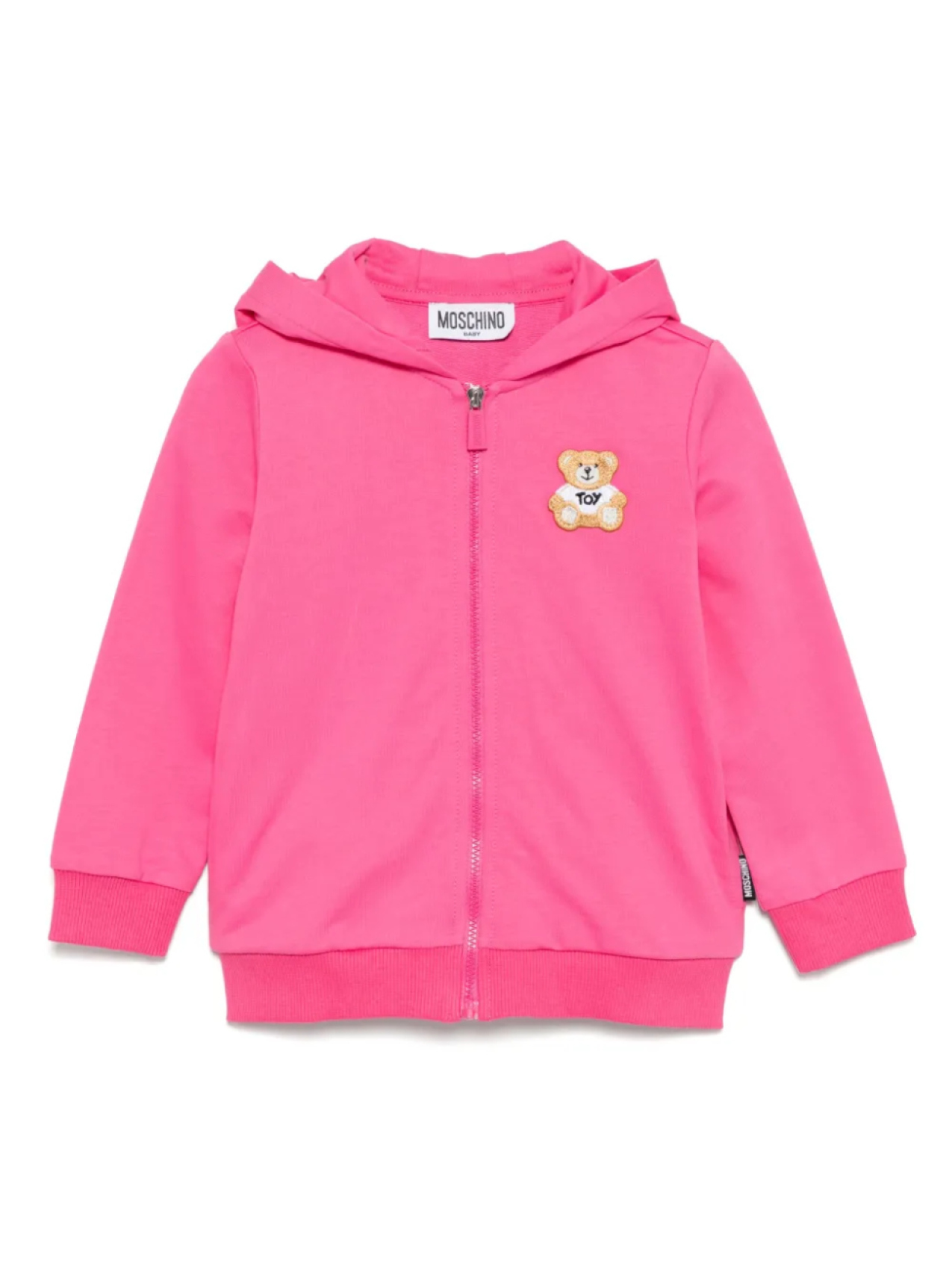 

Moschino Kids худи на молнии с нашивкой-логотипом, розовый