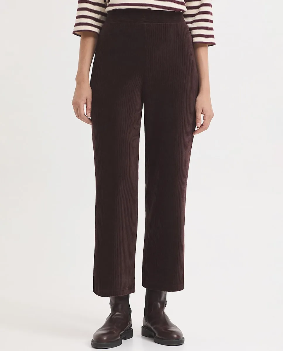 

Женские прямые брюки средней посадки с эластичным поясом Nice Things, коричневый