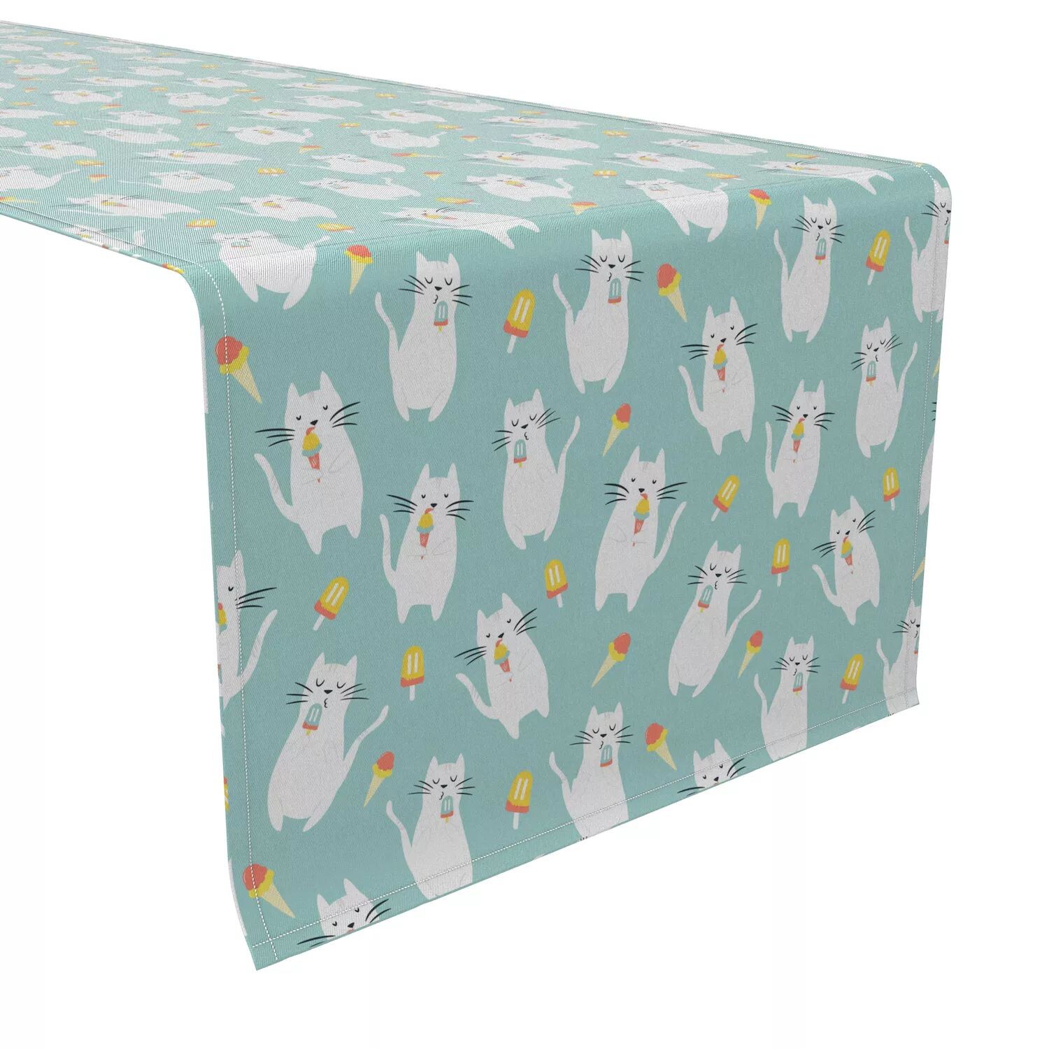 

Дорожка для стола, 100 % хлопок, 16x90 дюймов, Sweet Cats and Ice Cream