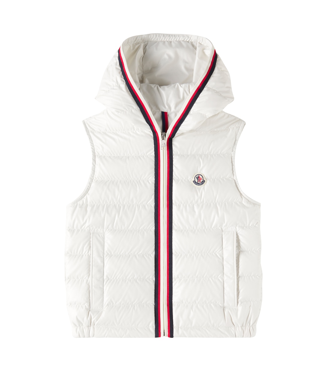 

Утеплённый жилет с капюшоном Moncler Enfant, белый