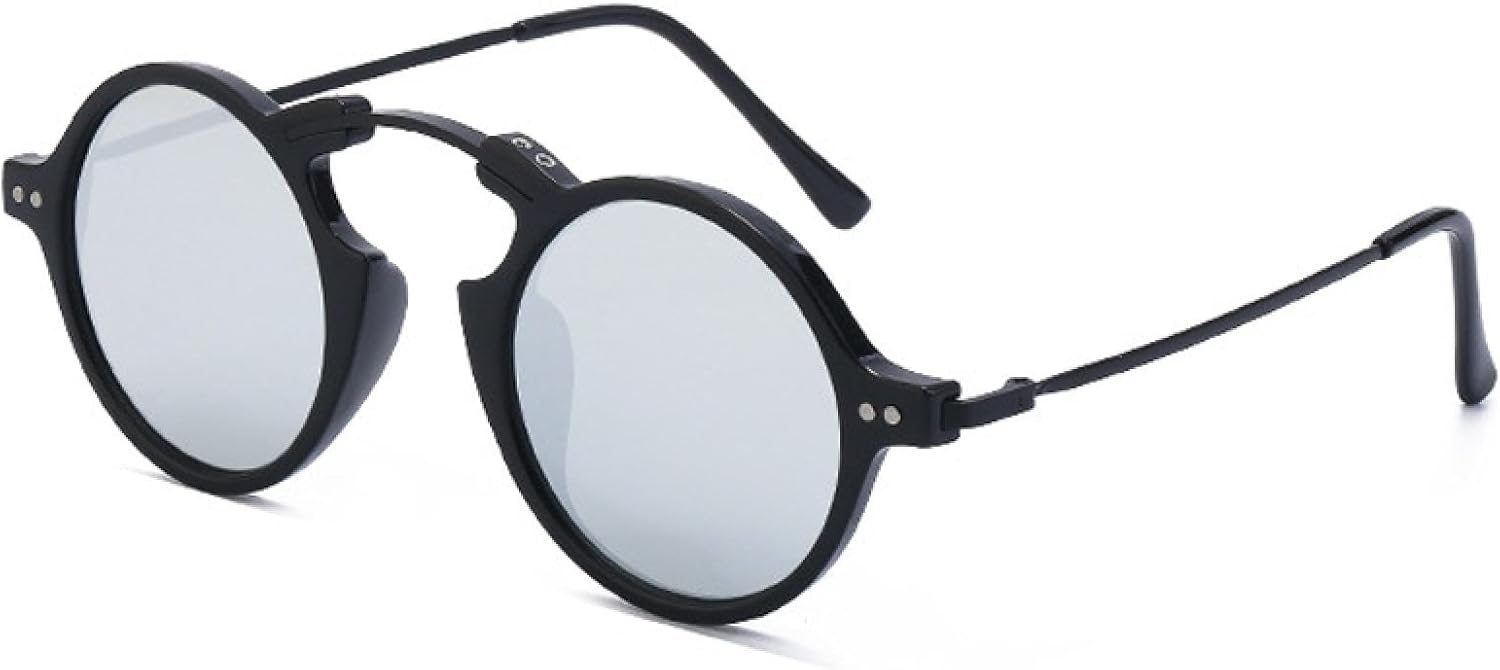 

Солнцезащитные очки с защитой от УФ-излучения UV400 | Маленькие круглые панк-очки | Для женщин и мужчин, для занятий спортом на открытом воздухе и вождения DSVIGF, Silver