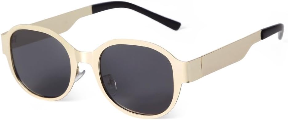 

Роскошные овальные солнцезащитные очки для женщин и мужчин, металлические круглые солнцезащитные очки, модные ретро-классические очки с защитой от УФ-излучения UV400 LVTFCO, C4