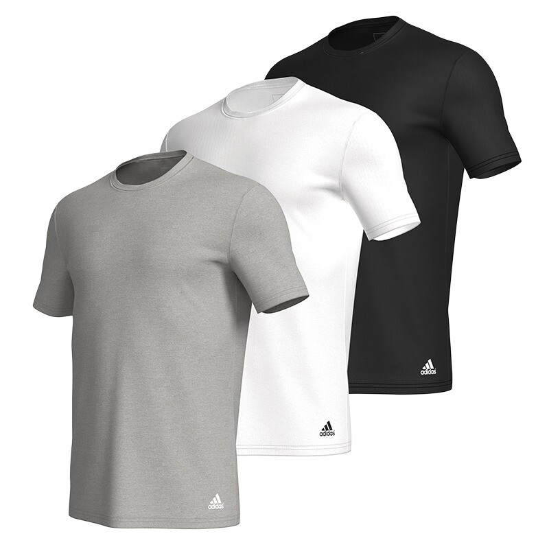 Футболка мужская черная/белая/серая Adidas, черный/белый/серый