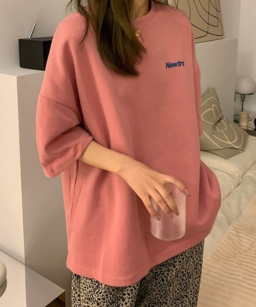 

Футболка с длинными рукавами, логотип Y2K, уличный стиль Maison de LATIR, розовый