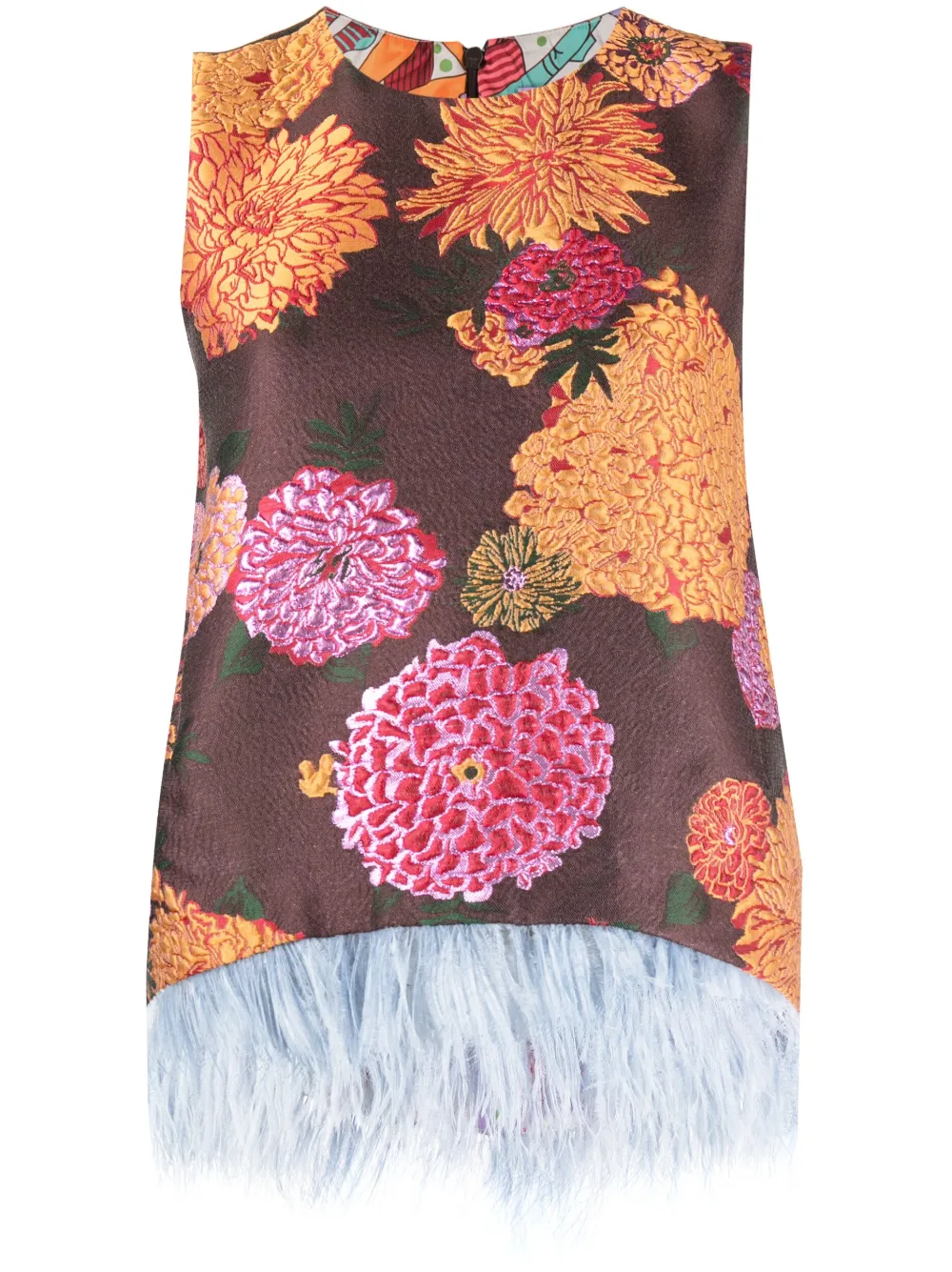 

Топ La Scala с перьями La DoubleJ, коричневый