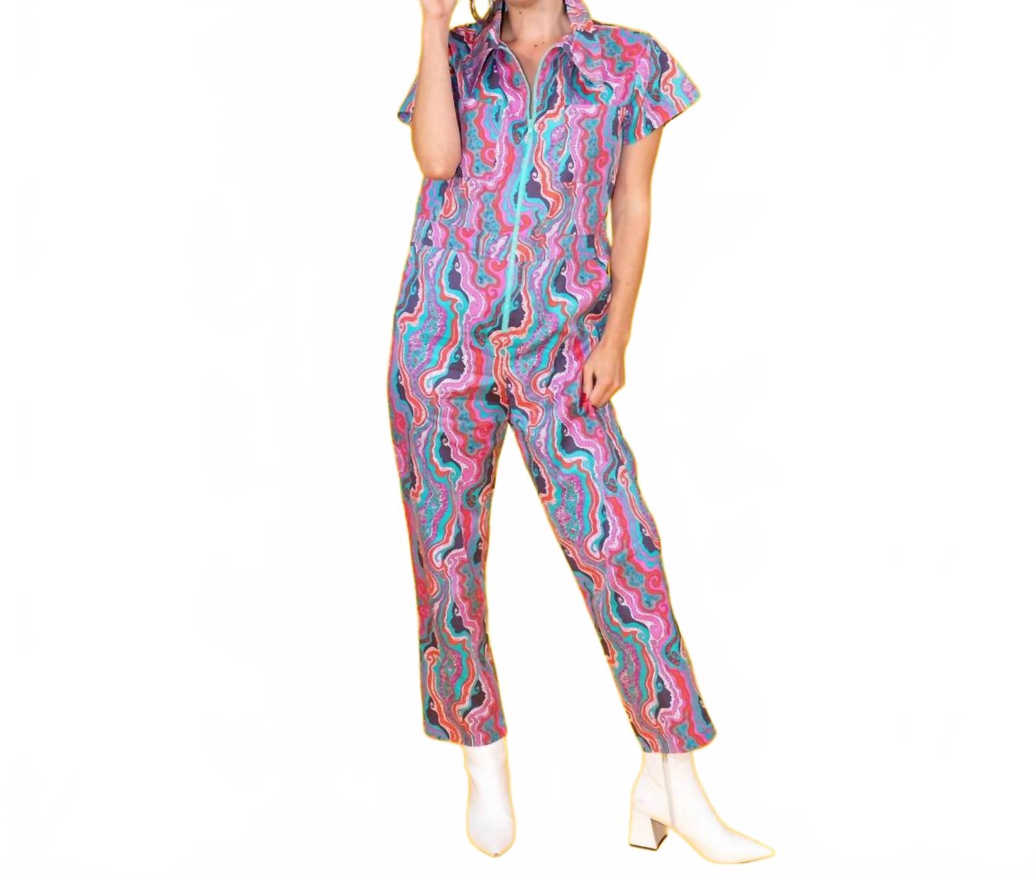 

Комбинезон Geode в цвете Aqua Swirl Blue Platypus, Aqua Swirl