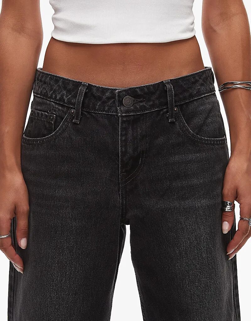 Джинсы Levi's Low Loose прямого кроя черного цвета с потертостями — фото 4