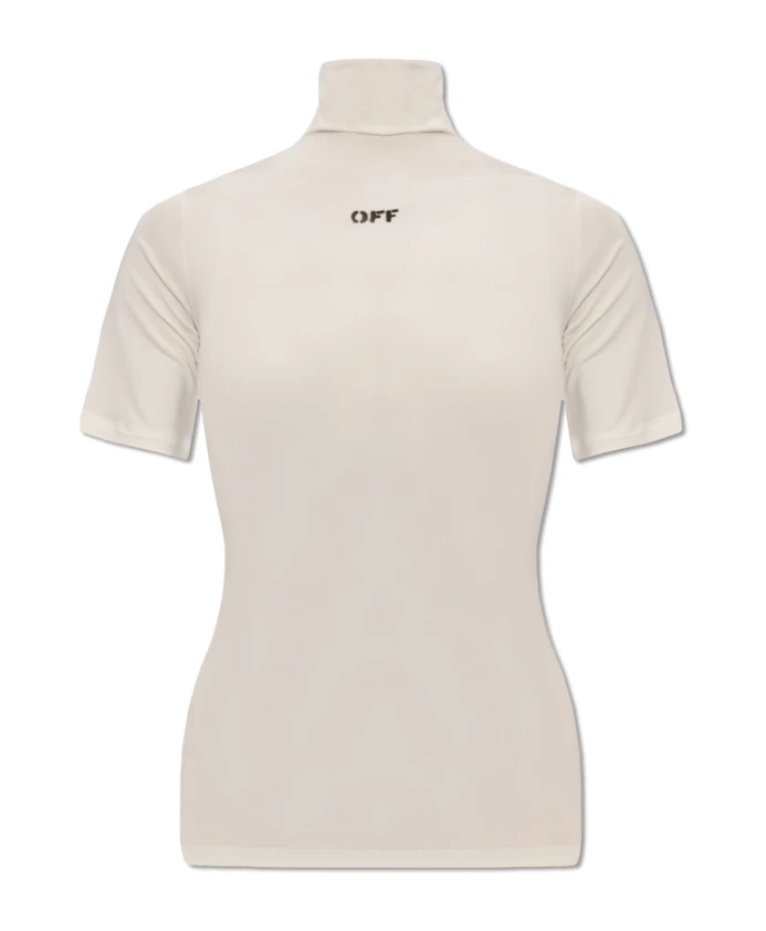 

Топ с логотипом Off White, бежевый
