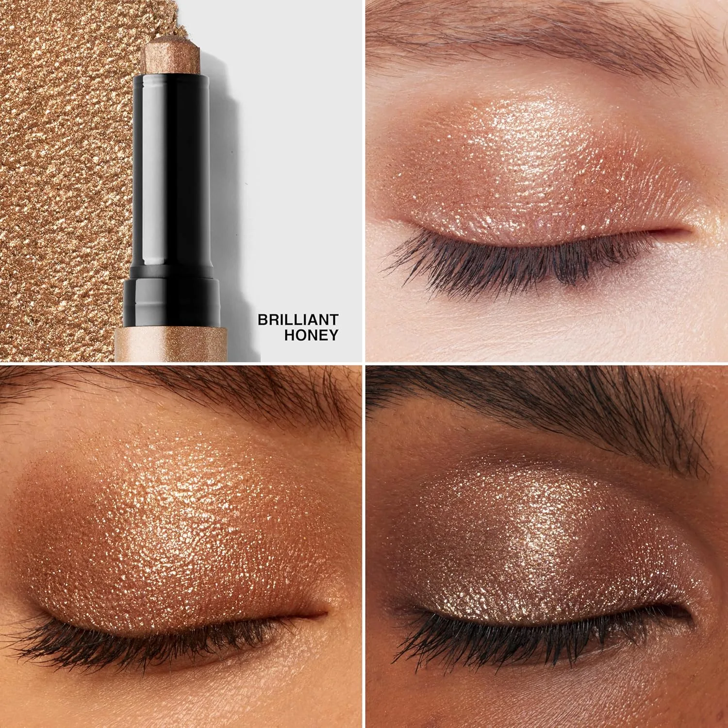 Кремовые мерцающие тени-карандаш Bobbi Brown Crystal Eyes | Легко наслаиваемые тени-карандаш с длительной стойкостью до 12 часов и мерцающим финишем., 03 Brilliant Honey (A sparkling gold with multi-colored pearl) — фото 2
