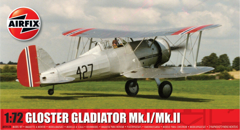 

Airfix, пластиковая модель, Gloster Gladiator Mk.I/Mk.II, 1/72