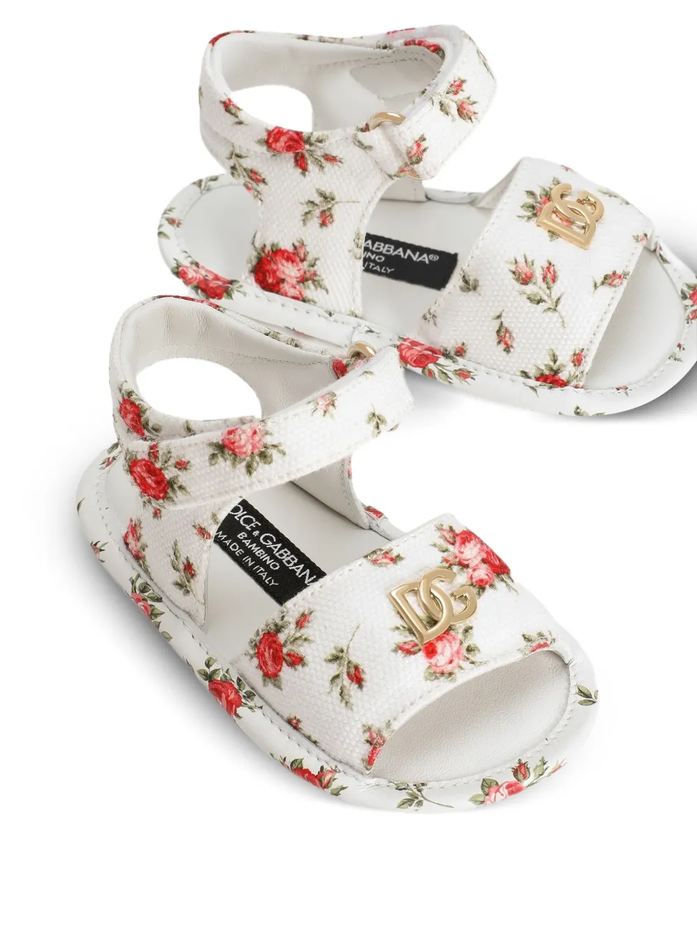Босоножки с цветочным принтом Dolce & Gabbana Kids, белый — фото 4