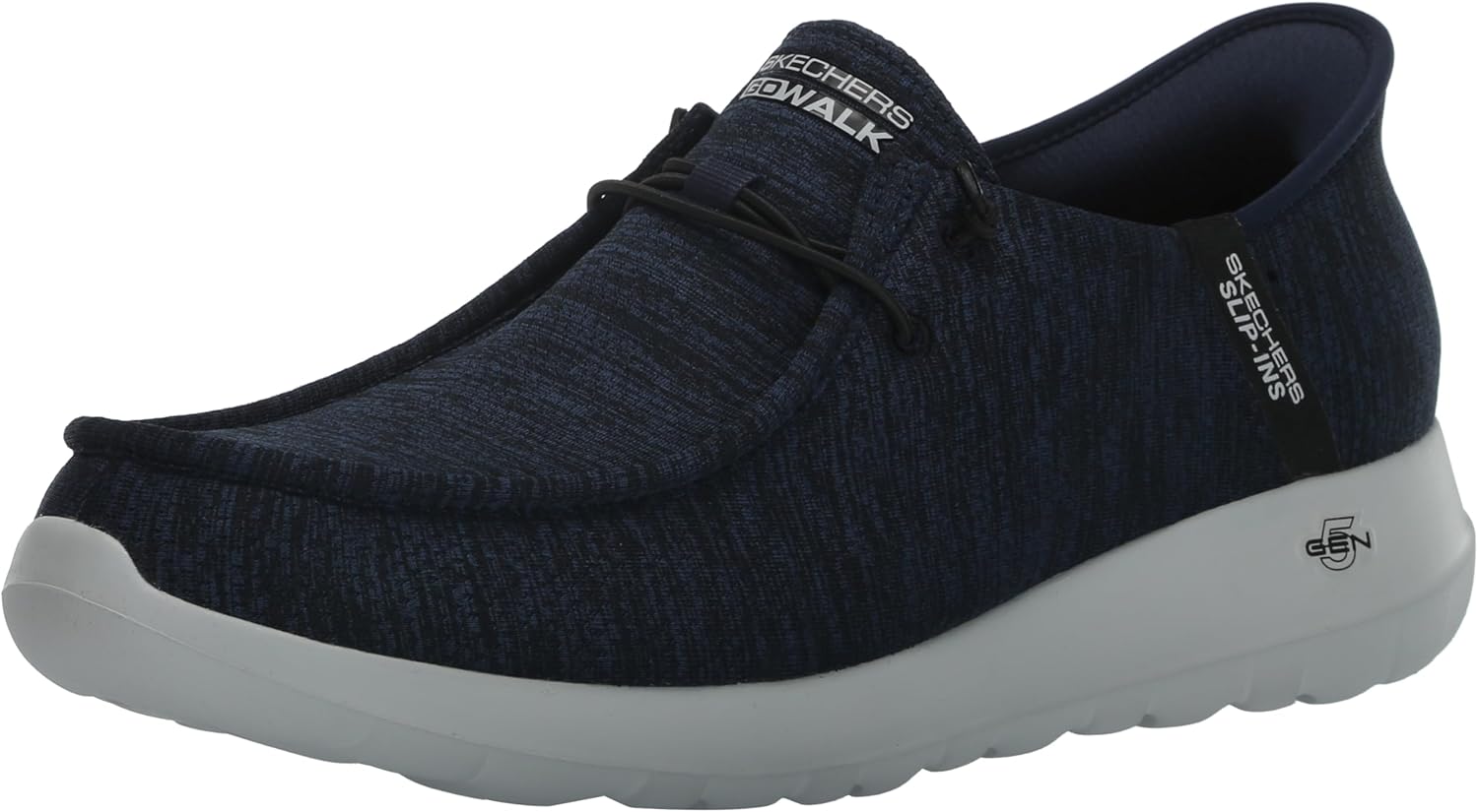 

Мужские слипоны Skechers GoWalk Max - спортивные повседневные прогулочные туфли, Амортизирующая стелька с охлаждающей воздухом памятью формы, темно-синий