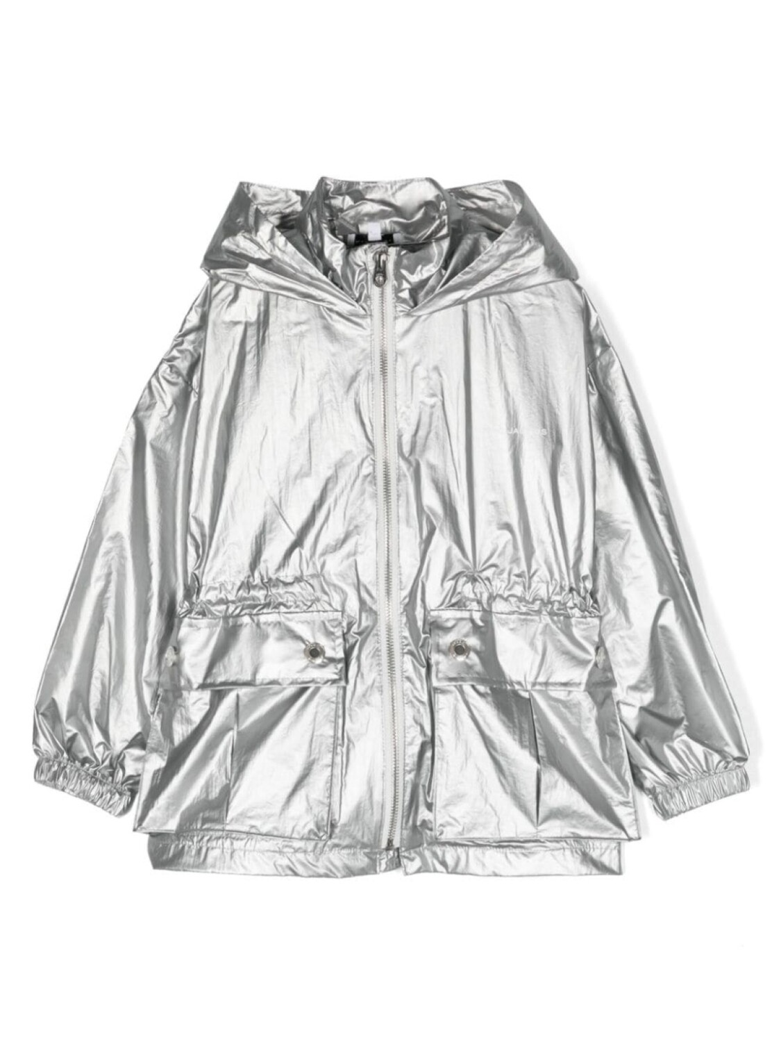 

Marc Jacobs Kids куртка с капюшоном и логотипом, серебристый