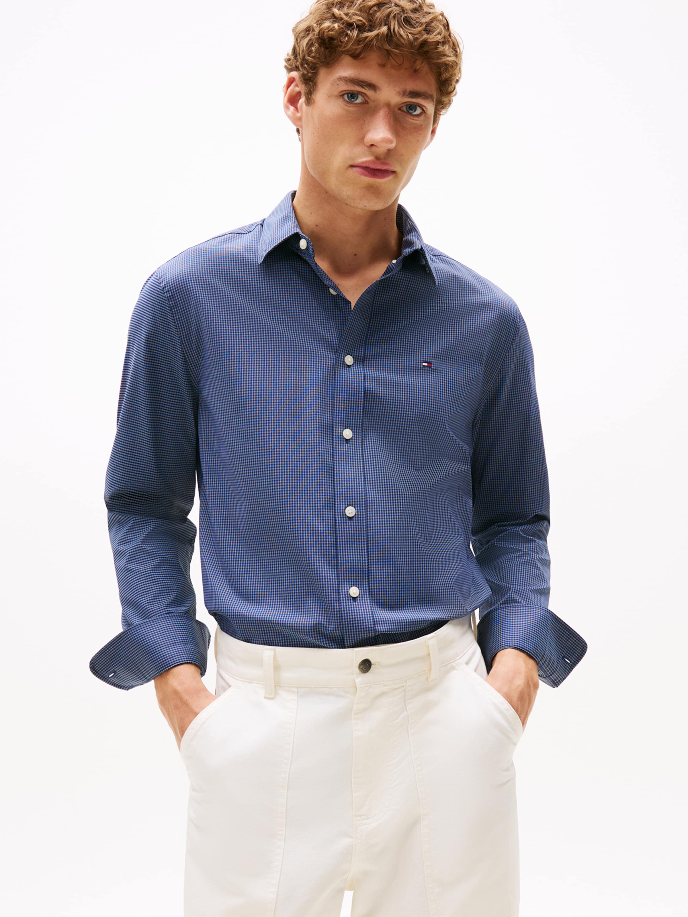 TOMMY HILFIGER Рубашка на пуговицах 'Performance' в цвете Navy, Regular fit — фото 2