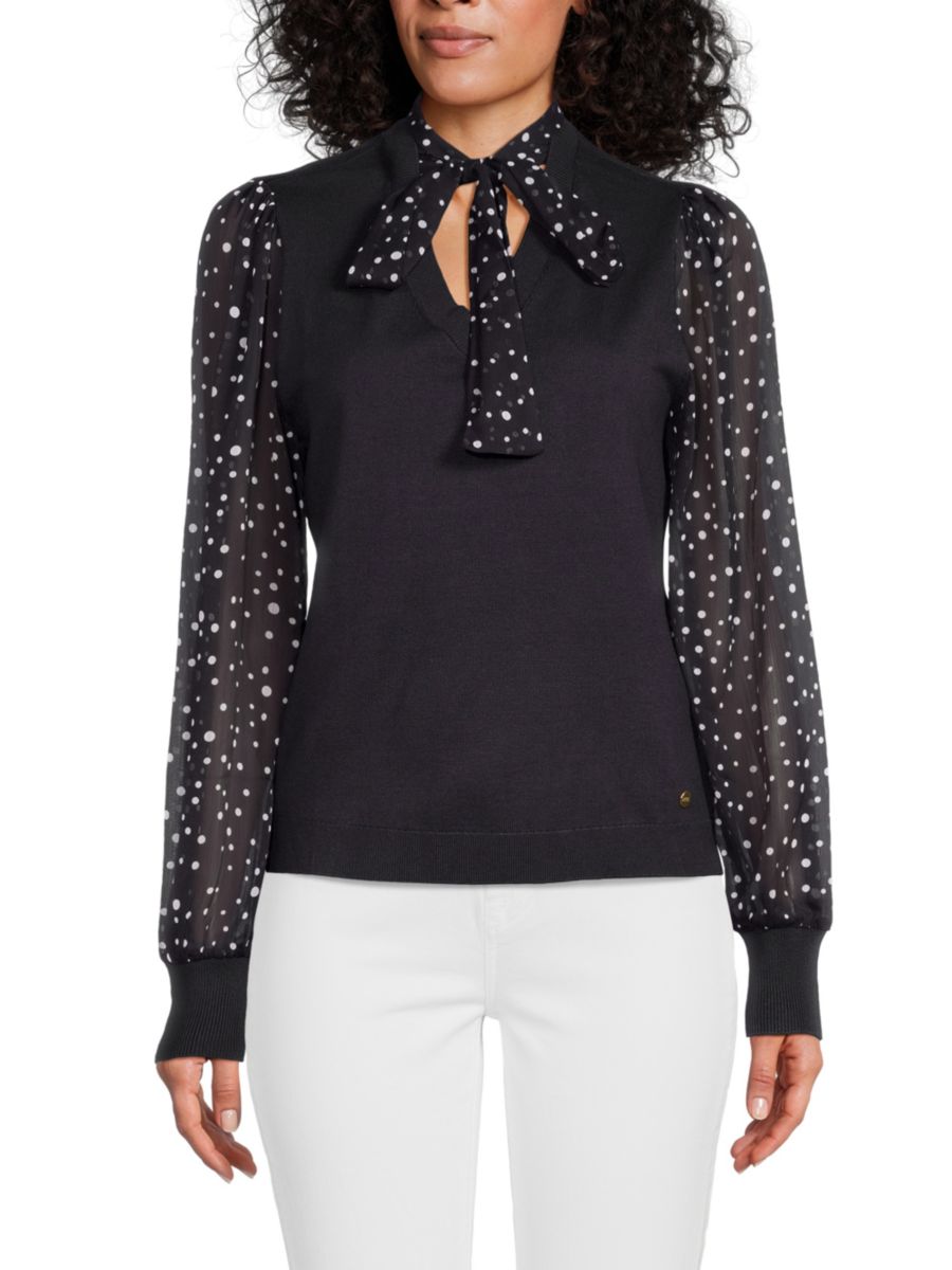 

Свитер в смешанной технике Tommy Hilfiger, цвет Midnight Ivory