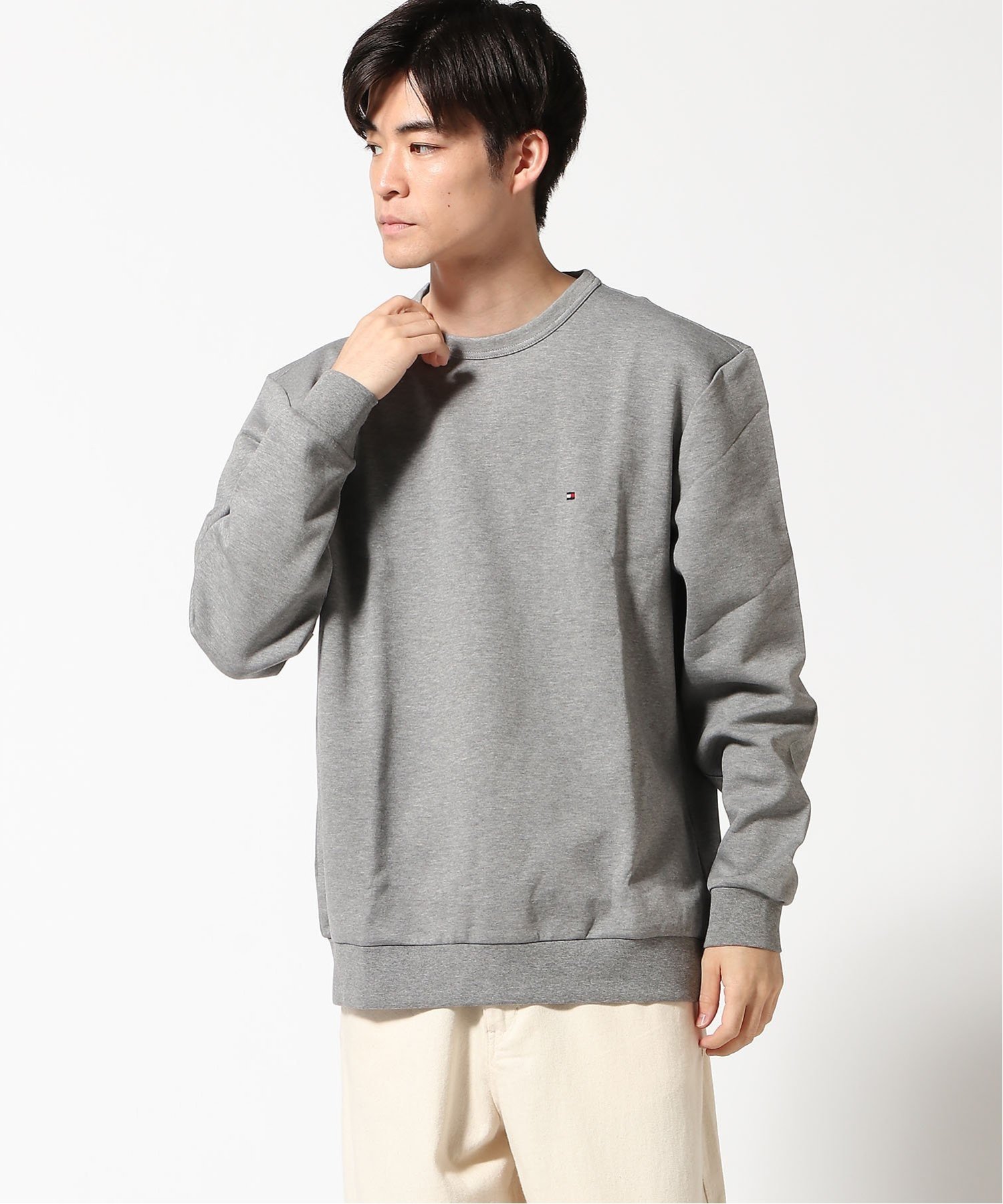 Свитшот AK ESSNTL INTCHN CRW Mdm Gry Hthr Tommy Hilfiger, Gray P91 — фото 3