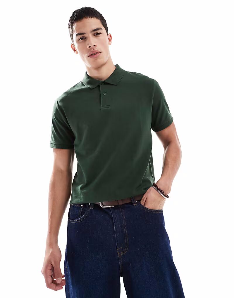 

Поло из пике ASOS DESIGN зеленого цвета