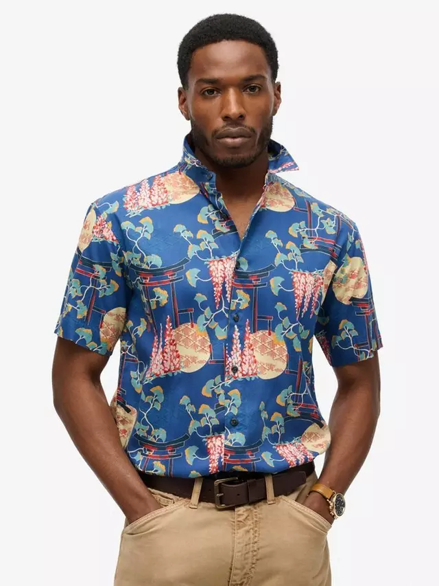 

Рубашка Superdry Tropical Print Hawaiian, цвет wisteria/blue