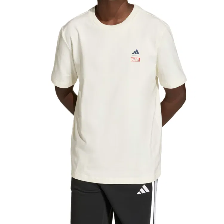 Футболка детская x MARVEL Adidas, Ecru/Dark Blue — фото 3
