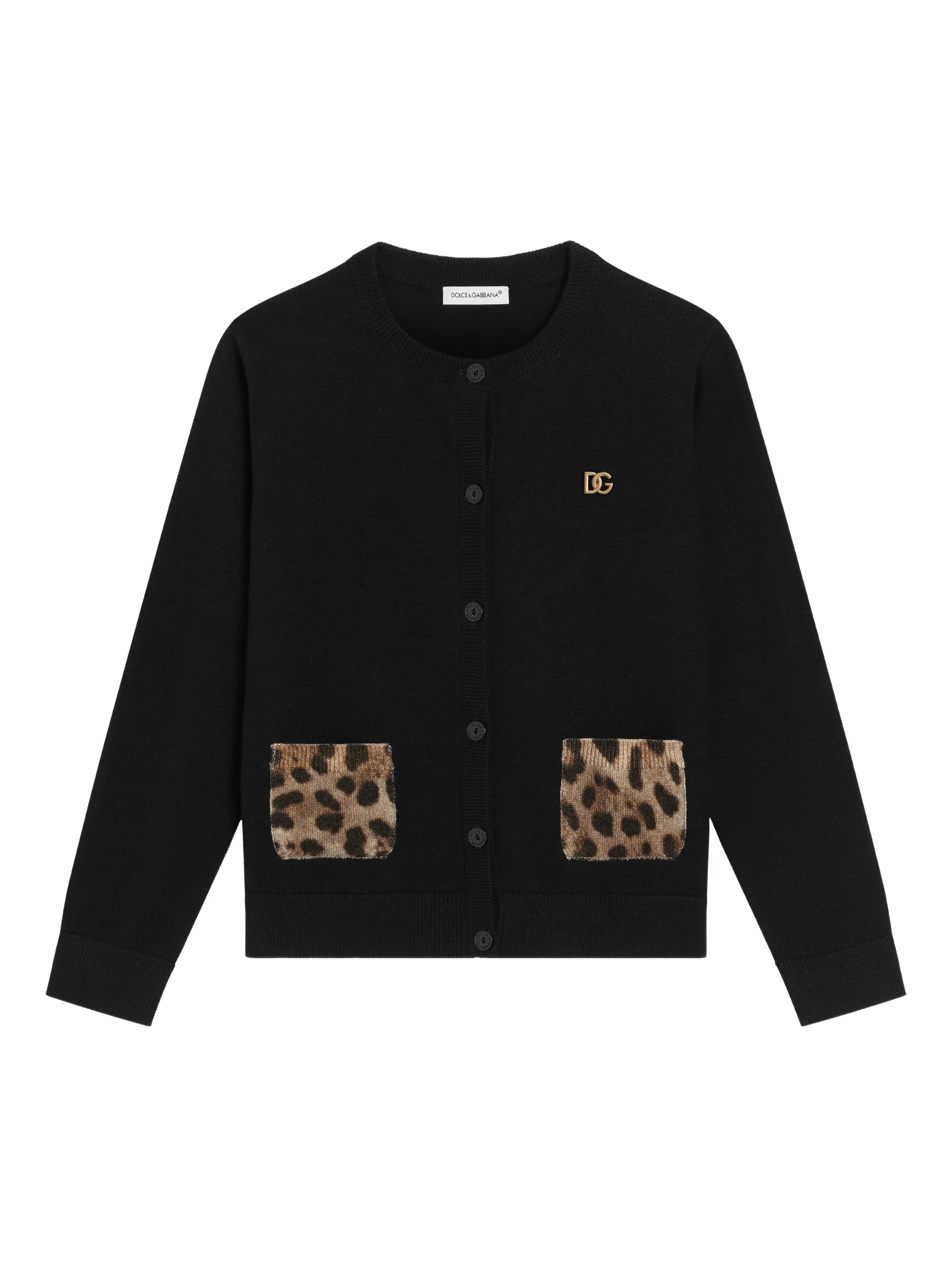 

Кардиган с леопардовым принтом Dolce & Gabbana Kids, черный