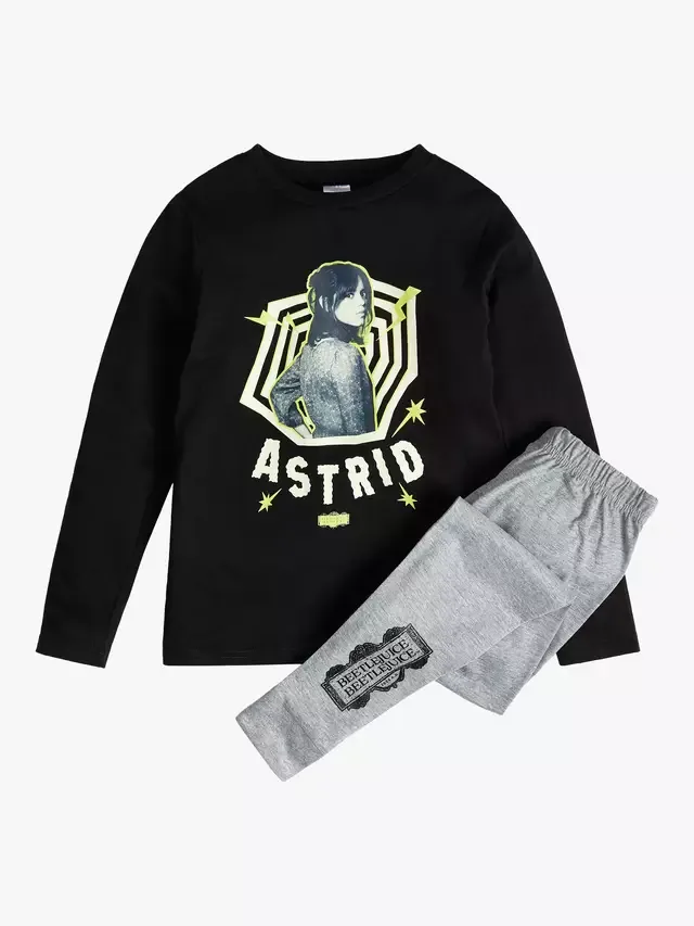 Детский пижамный комплект Битлджус, серый/разноцветный Brand Threads