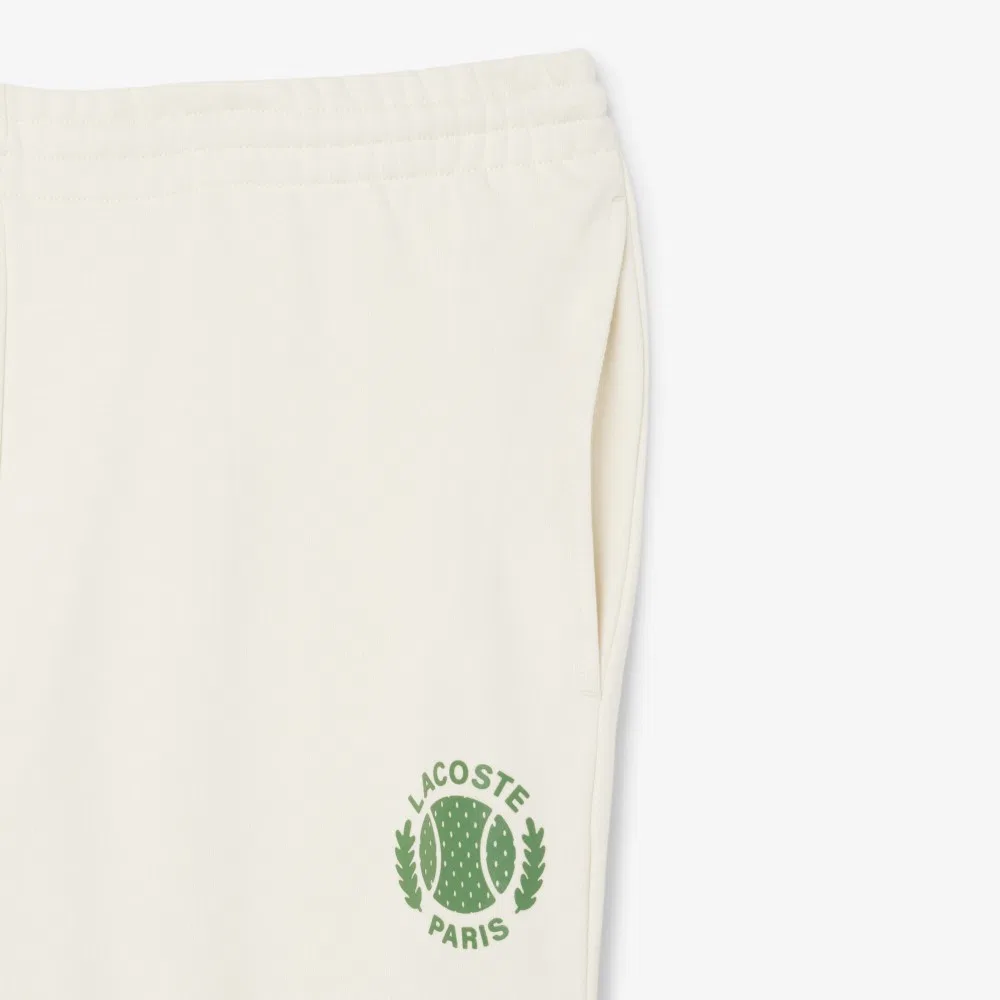 Мужские кремовые джоггеры Lacoste Regular Fit с графикой — фото 2