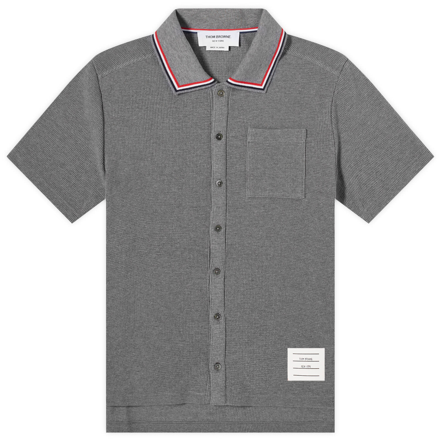 

Рубашка с коротким рукавом Thom Browne Short Sleeve Button Down Textured Shirt, цвет Medium Grey