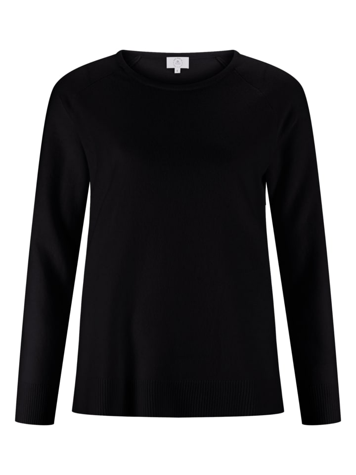 

черный свитер с круглым вырезом и разрезами по бокам CASH-MERE.CH