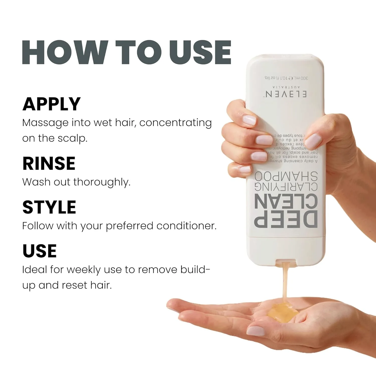 ELEVEN AUSTRALIA Deep Clean Clarifying Shampoo для женщин и мужчин - удаляет налет, детоксифицирует кожу головы, сульфат-фри формула для всех типов волос, очищение и обновление 961 мл, Orange — фото 4