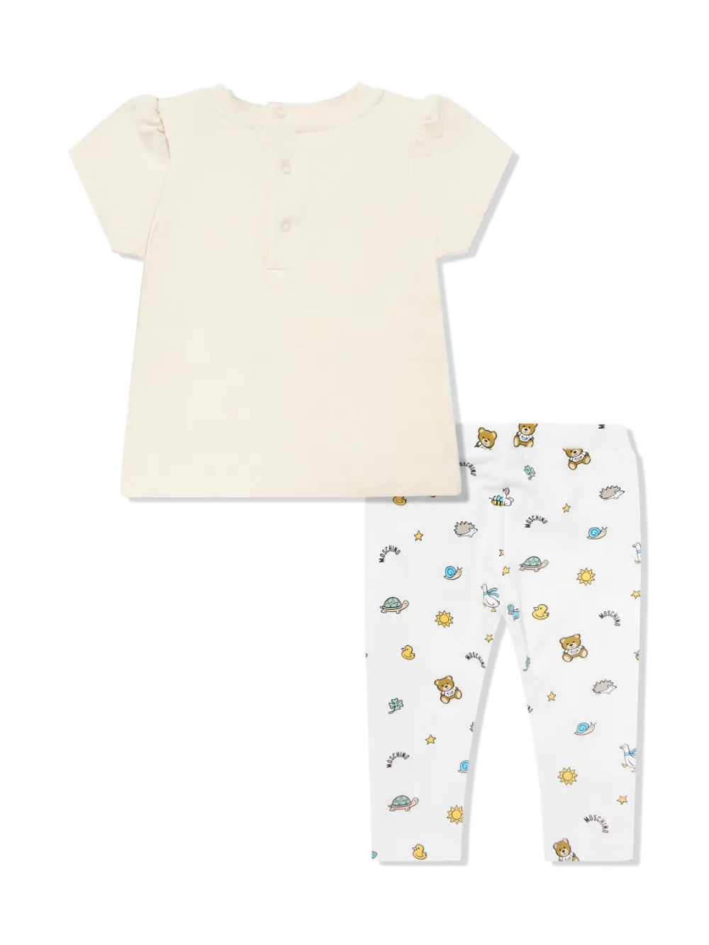 Комплект из двух легинсов с принтом Teddy Bear Moschino Kids, белый — фото 2