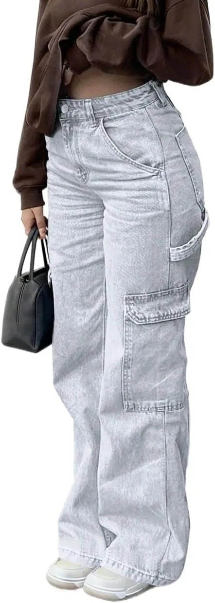Джинсы прямые свободные, Wrangler, светло-серый