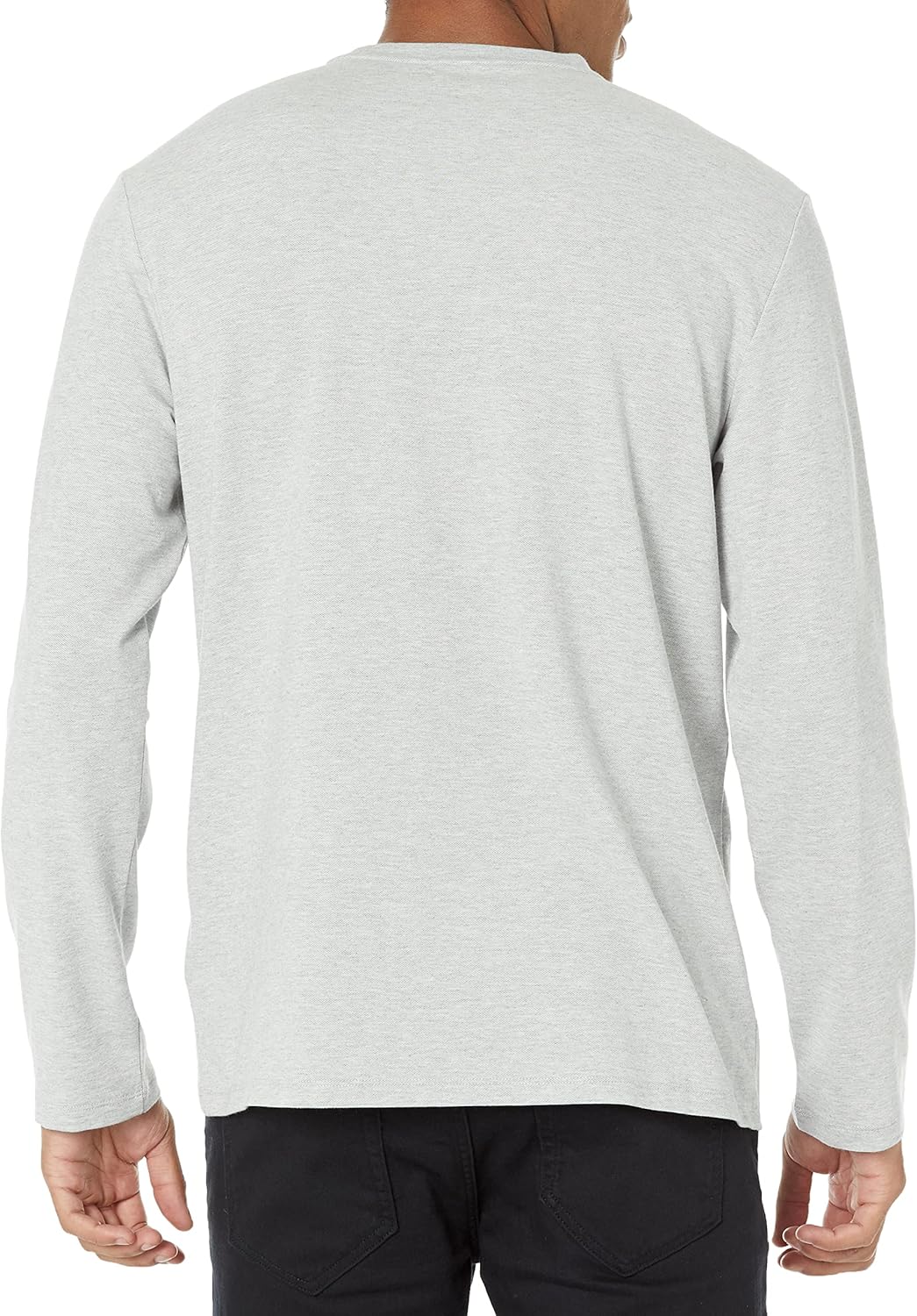 Мужская футболка Calvin Klein CK Move Tech Pique с длинным рукавом, Heroic Grey Heather — фото 2
