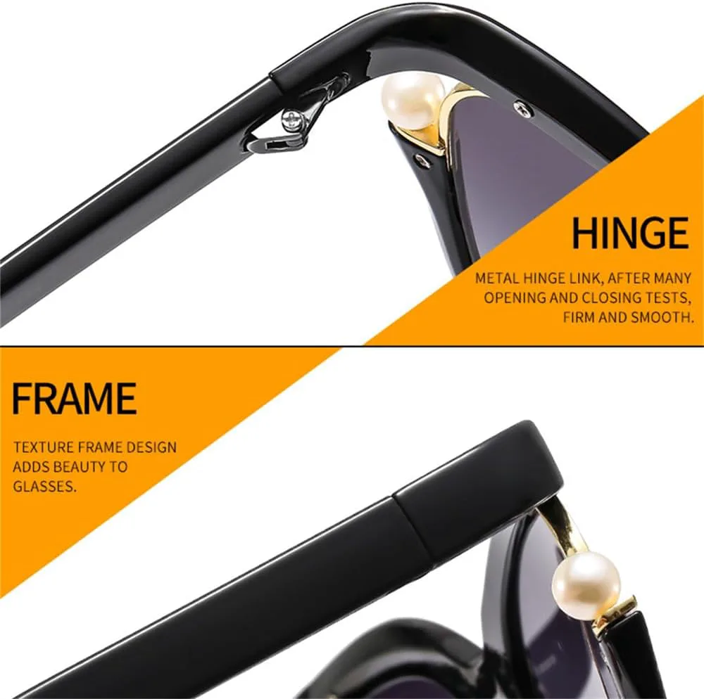 

Черные солнцезащитные очки «кошачий глаз» для женщин и мужчин, винтажные, с жемчужной отделкой, ретро, ​​с защитой от УФ-излучения UV400, модель m652 Generic, M-653