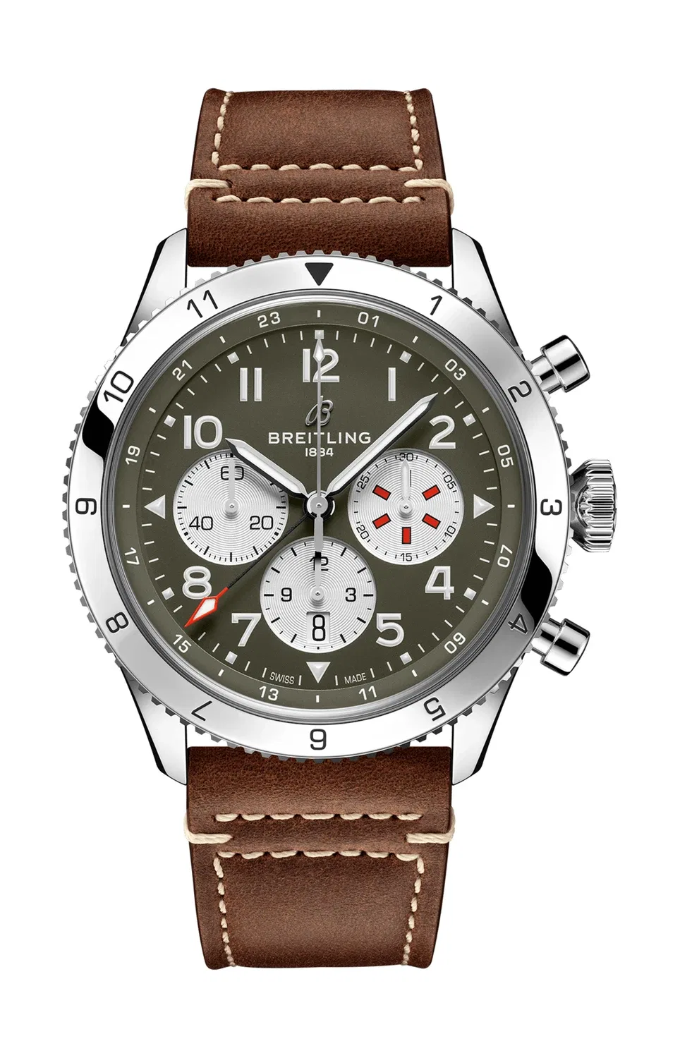 СУПЕР AVI B04 ХРОНОГРАФ GMT 46 КЕРТИС ВОРХОК - AB04452A1L1X1 BREITLING, золотой