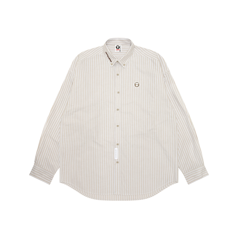 

Рубашка с нашивкой логотипа A Bathing APE и полосками Aape, светло-коричневый