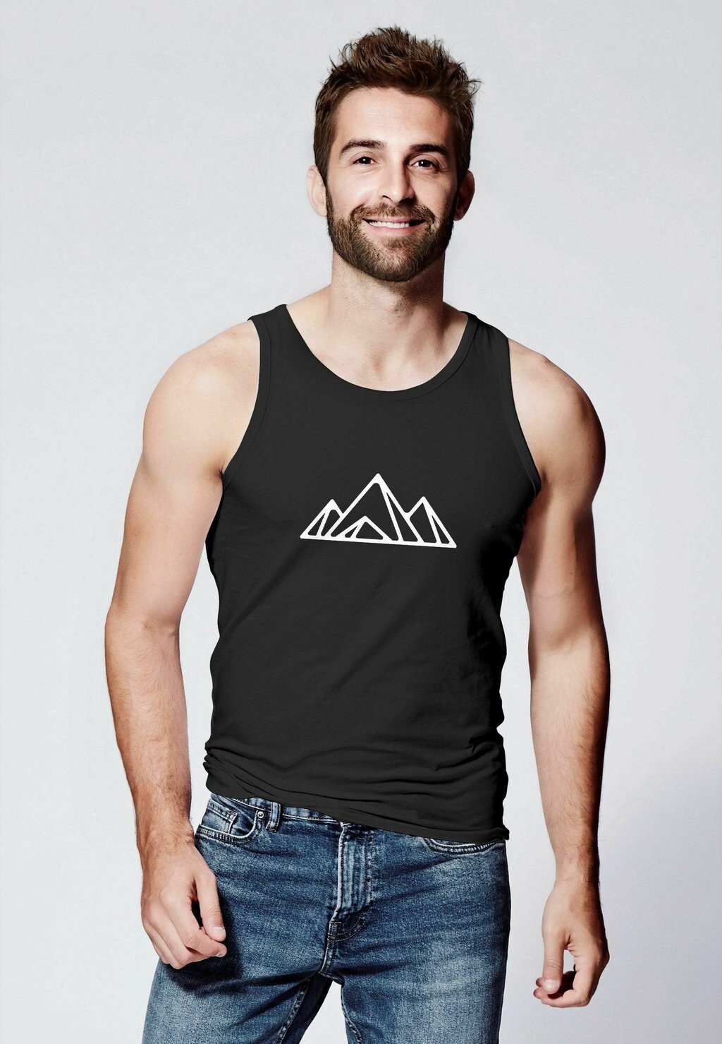 

Топ TANK- BERGE WANDERN POLYGON DESIGN PRINT OUTDOOR MUSKE Neverless, цвет Mottled Black