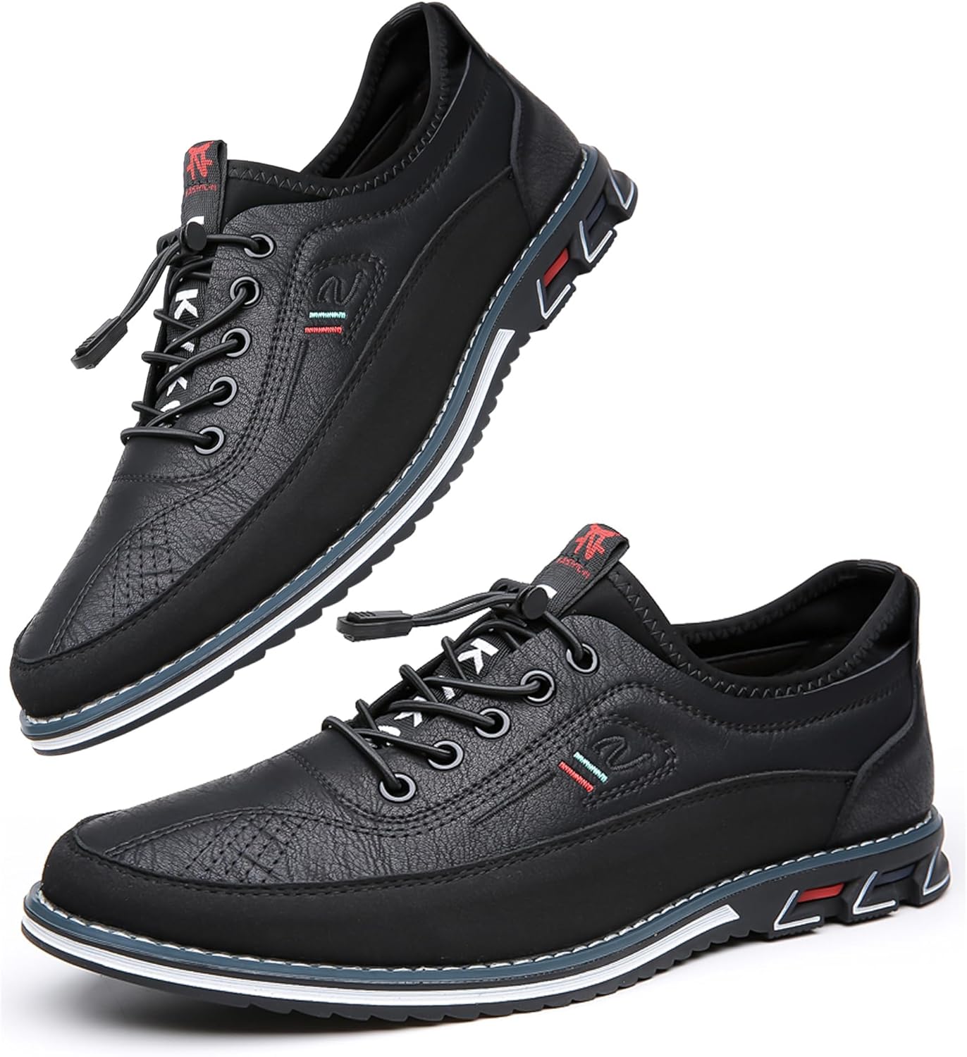 

Мужские кожаные повседневные оксфорды мокасины для вождения, офиса и прогулок, лоферы на шнуровке и с прерывистой застежкой, деловые Asifn, черный