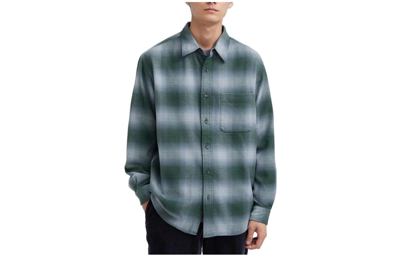 Рубашка мужская бирюзовая Uniqlo, бирюзовый