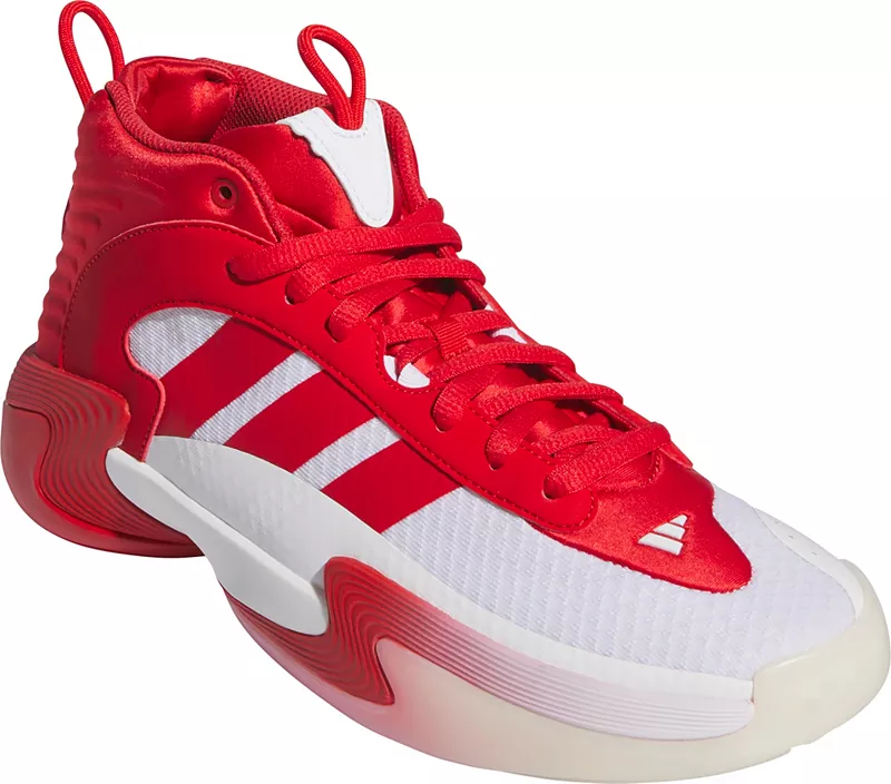 Женские баскетбольные кроссовки Adidas Exhibit Select 2.0 Mid, красный/белый — фото 3