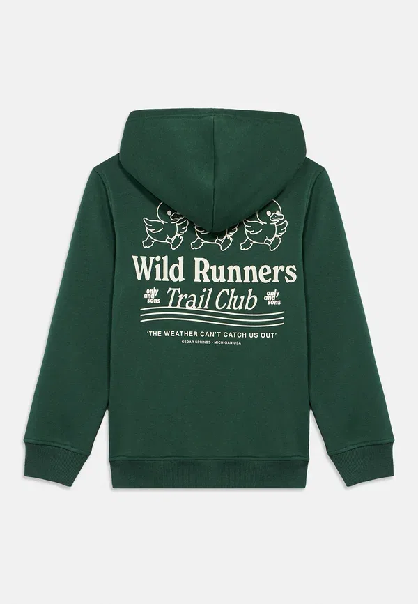 Толстовка Only & Sons Junior Osjdaniel text life reg ls hoodie, зелёный/берёзовый — фото 2