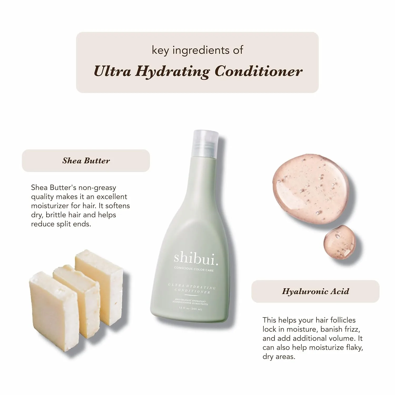 Ультраувлажняющий кондиционер SHIBUI Conscious Color Care с маслом ши и гиалуроновой кислотой - без силикона, для здоровых и чистых волос средней и толстой длины. Жидкая унция. 1000 мл (.) — фото 3