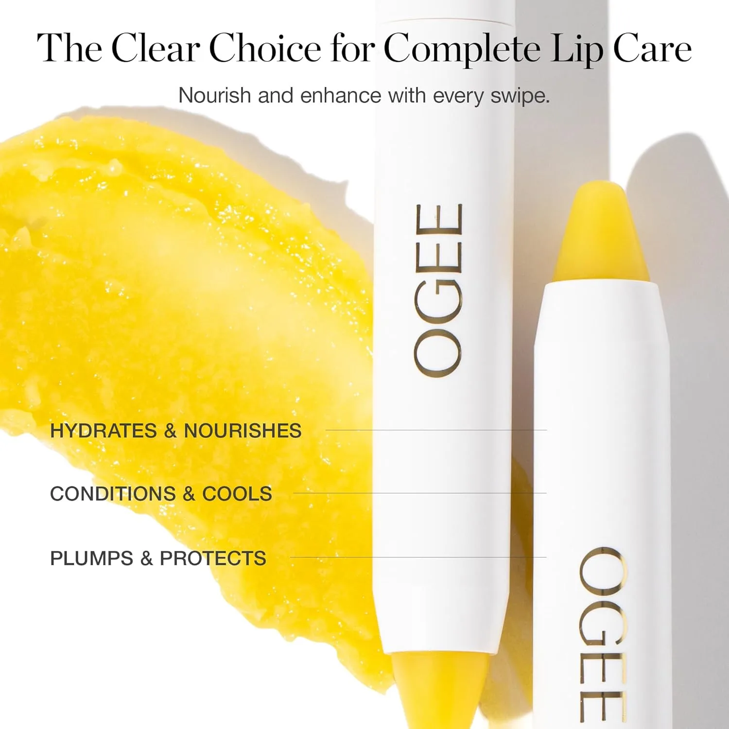 Ogee Sculpted Lip Oil - тинт для губ с 100% органическим кокосовым маслом, маслом жожоба и витамином E, в качестве бальзама или ночного ухода, CLEAR (2 шт) 1 шт. (2 шт.), Clear — фото 3