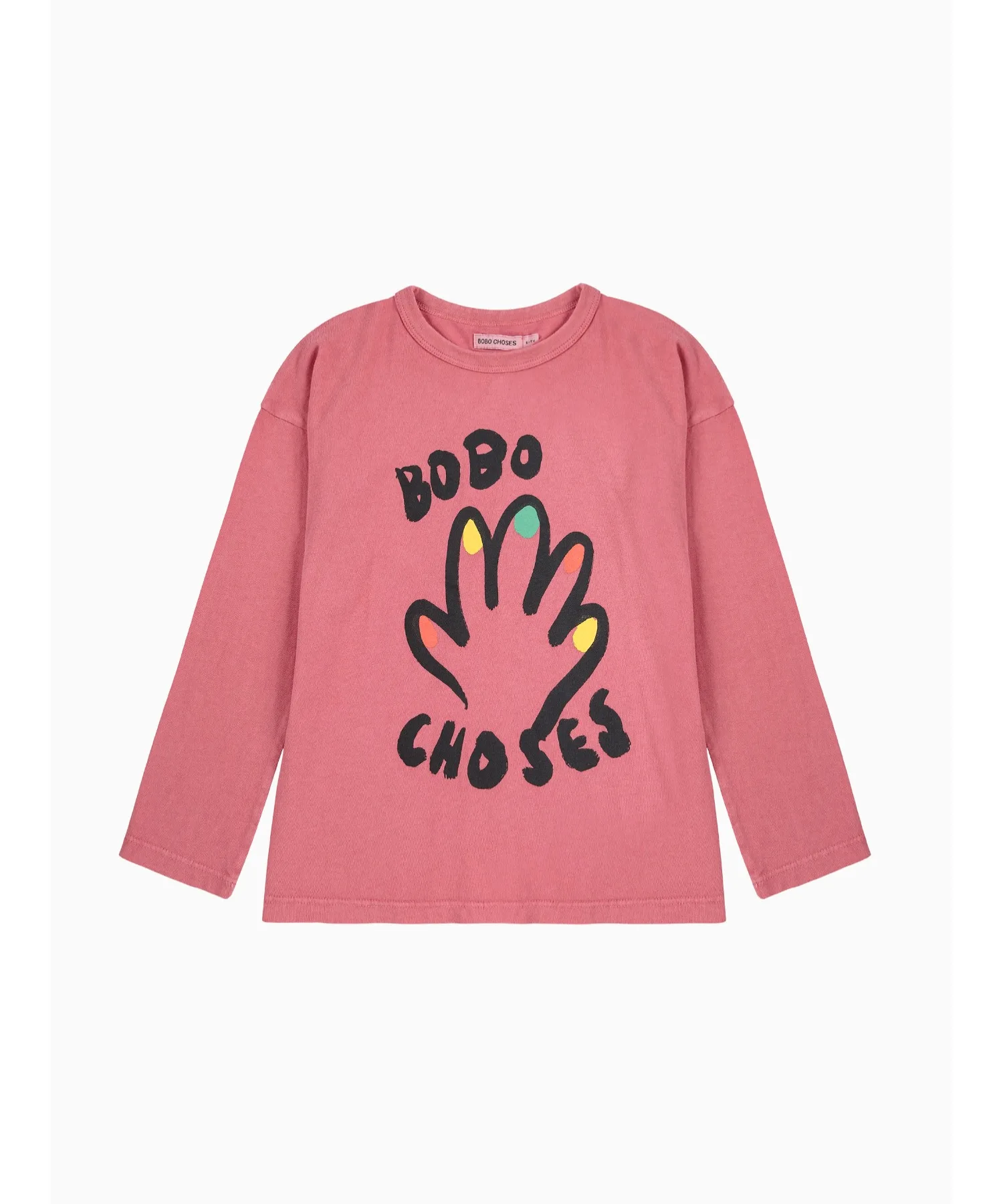 Детская футболка с принтом High Five из органического хлопка BOBO CHOSES розовая — фото 2