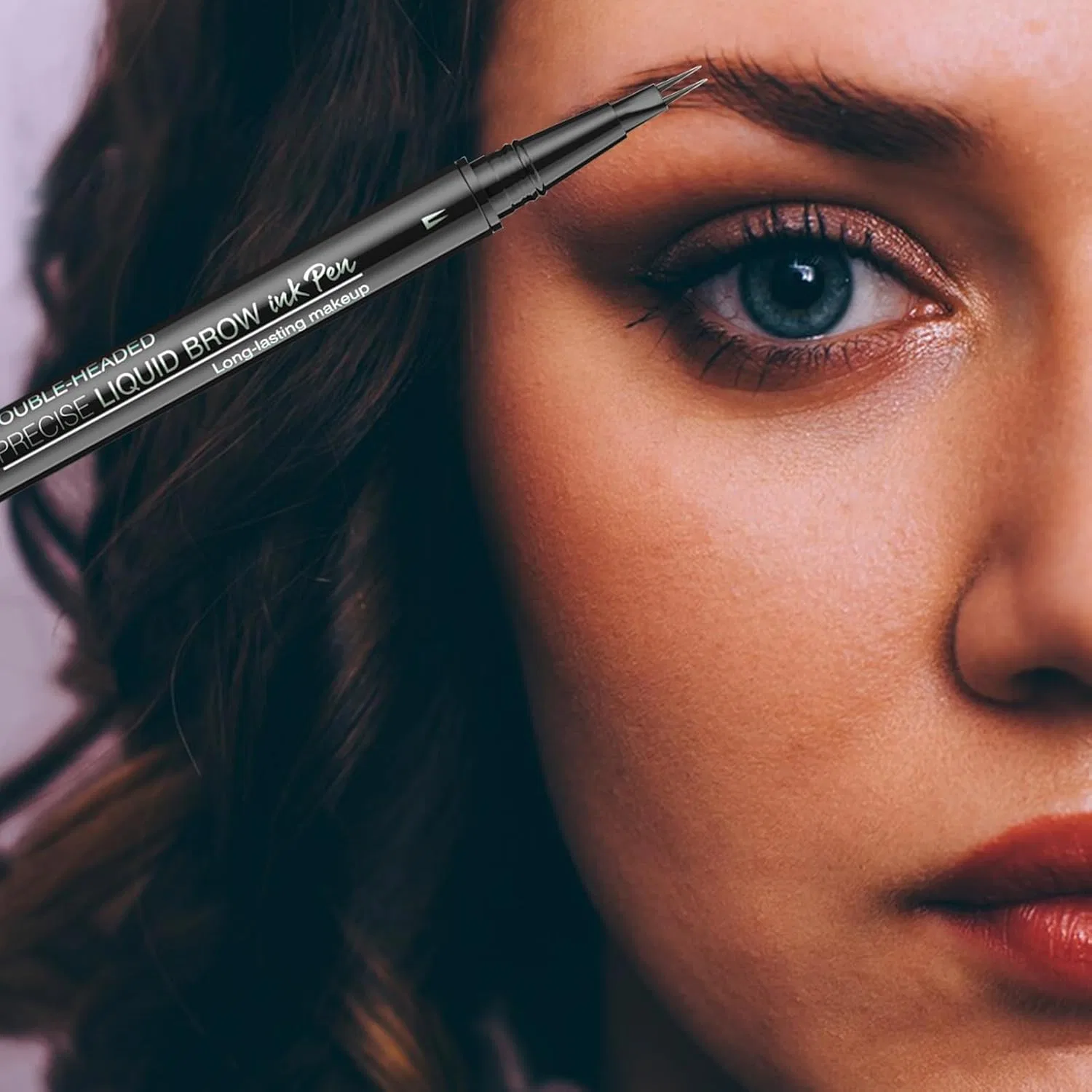 Подводка для бровей Microblading Precision Pen, двухконечная, черный, с кисточкой, Generic — фото 3
