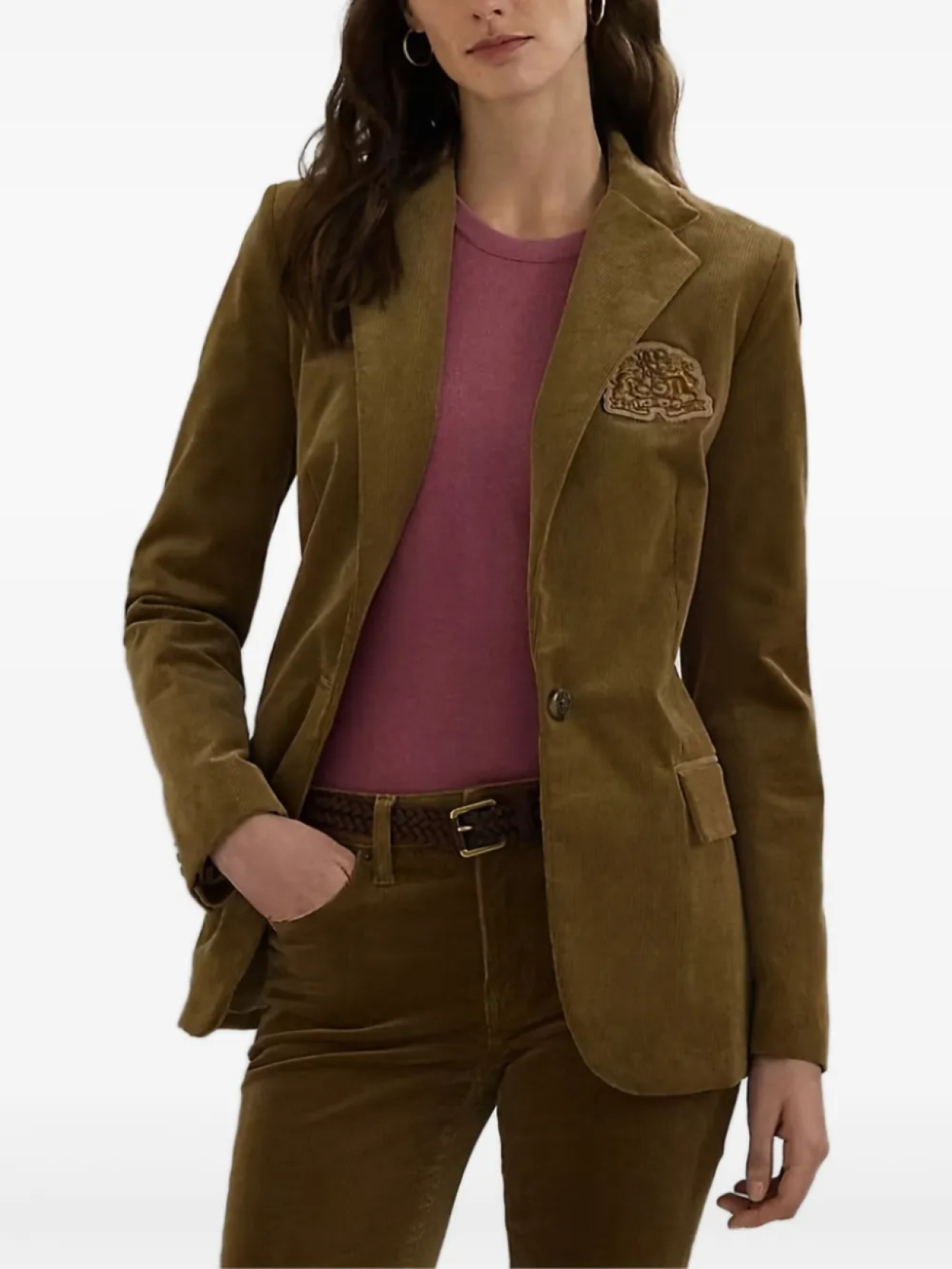

Вельветовый блейзер Lauren Ralph Lauren, коричневый
