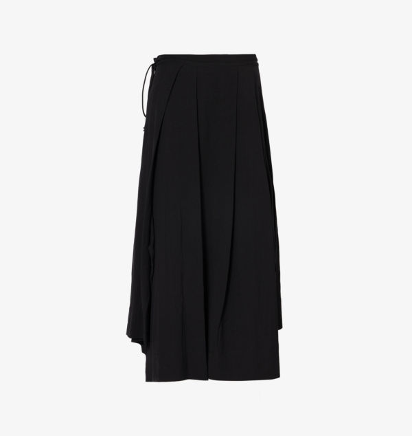 

Юбка миди из вискозы со средней посадкой и складками Regulation Yohji Yamamoto, черный