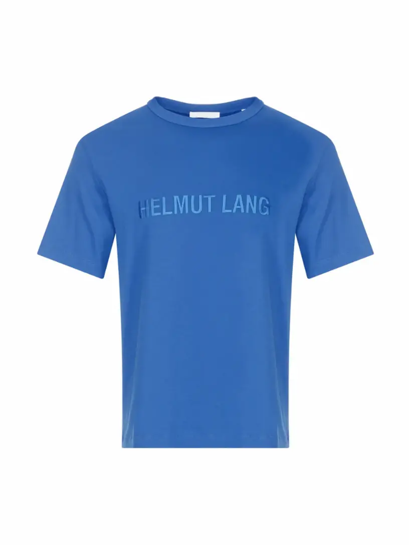 

Хлопковая футболка с логотипом Helmut Lang, тёмно-синий