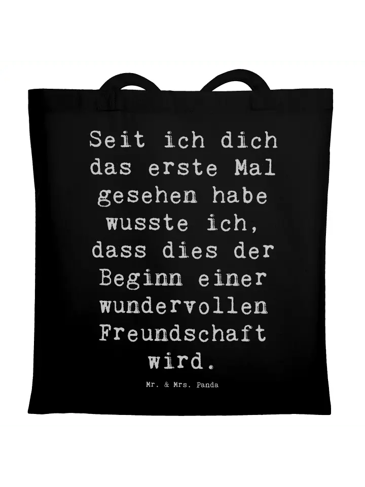 

Сумка для переноски Mr & Mrs Panda Spruch Neue Freunde finden, черный