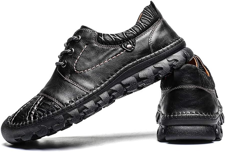 

Мужские повседневные мягкие лоферы, дышащие, с резиновыми шнурками, противоударные, износостойкие, легкие деловые кожаные туфли для вождения Asifn, черный