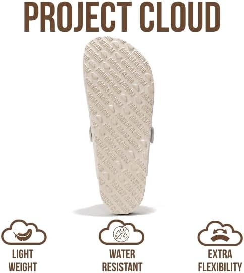 Мужские сабо Project Cloud - 100 натуральная кожа полного слоя, сабо с мемори-пеной для мужчин, поддержка свода стопы, пробковая стелька, противоскользящая подошва (Brooklyn), светло-серый — фото 4